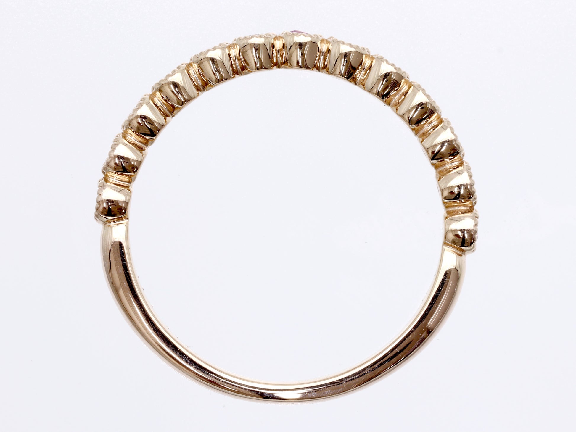 Sapphire Diamond 010/008 Engraved K18 2.2g Ring
