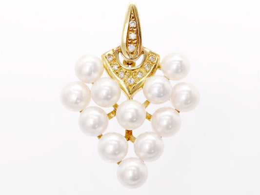 Pearl Diameter Approx. 5.5-5.8mm D0.09ct K18 7.3g Pendant Top
