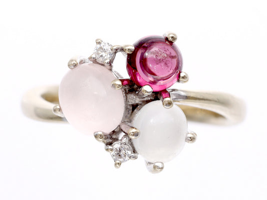 TASAKI Mousse Stone Garnet D0.03ct K18WG 3.4g Ring
