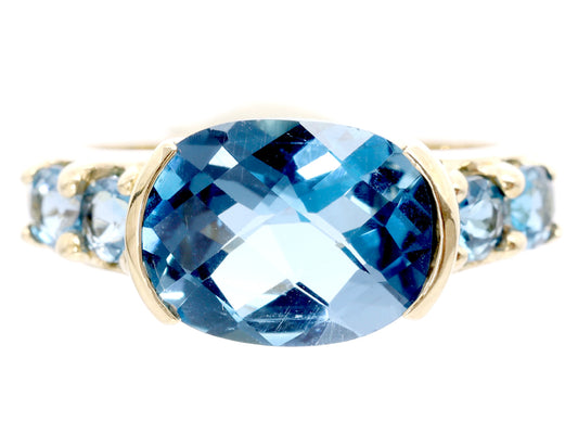 Blue Topaz K10 3.0g Ring