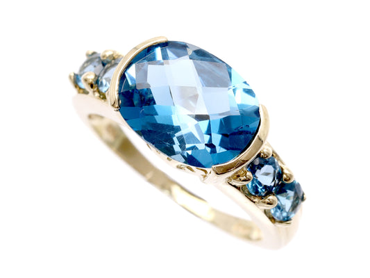 Blue Topaz K10 3.0g Ring