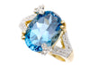 Blue Topaz Diamond K10 5.5g Ring