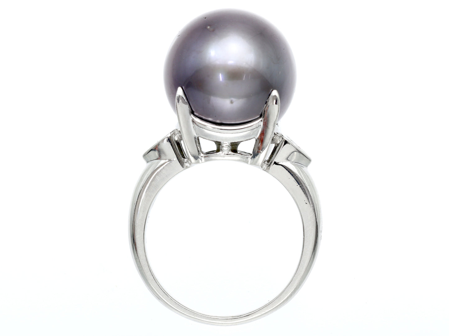 Tahitian Pearl Diameter Approx. 13.2mm D0.04ct Pt900 9.9g Ring