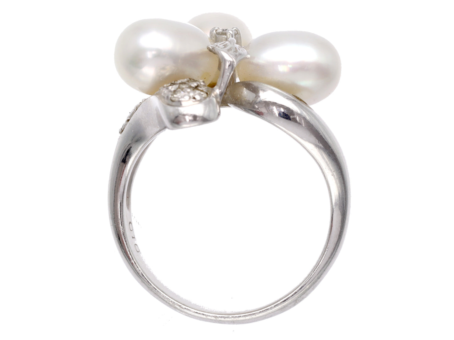 Freshwater Pearl Diameter Approx. 6.3-8.5mm D0.10ct Pt900 10.0g Ring