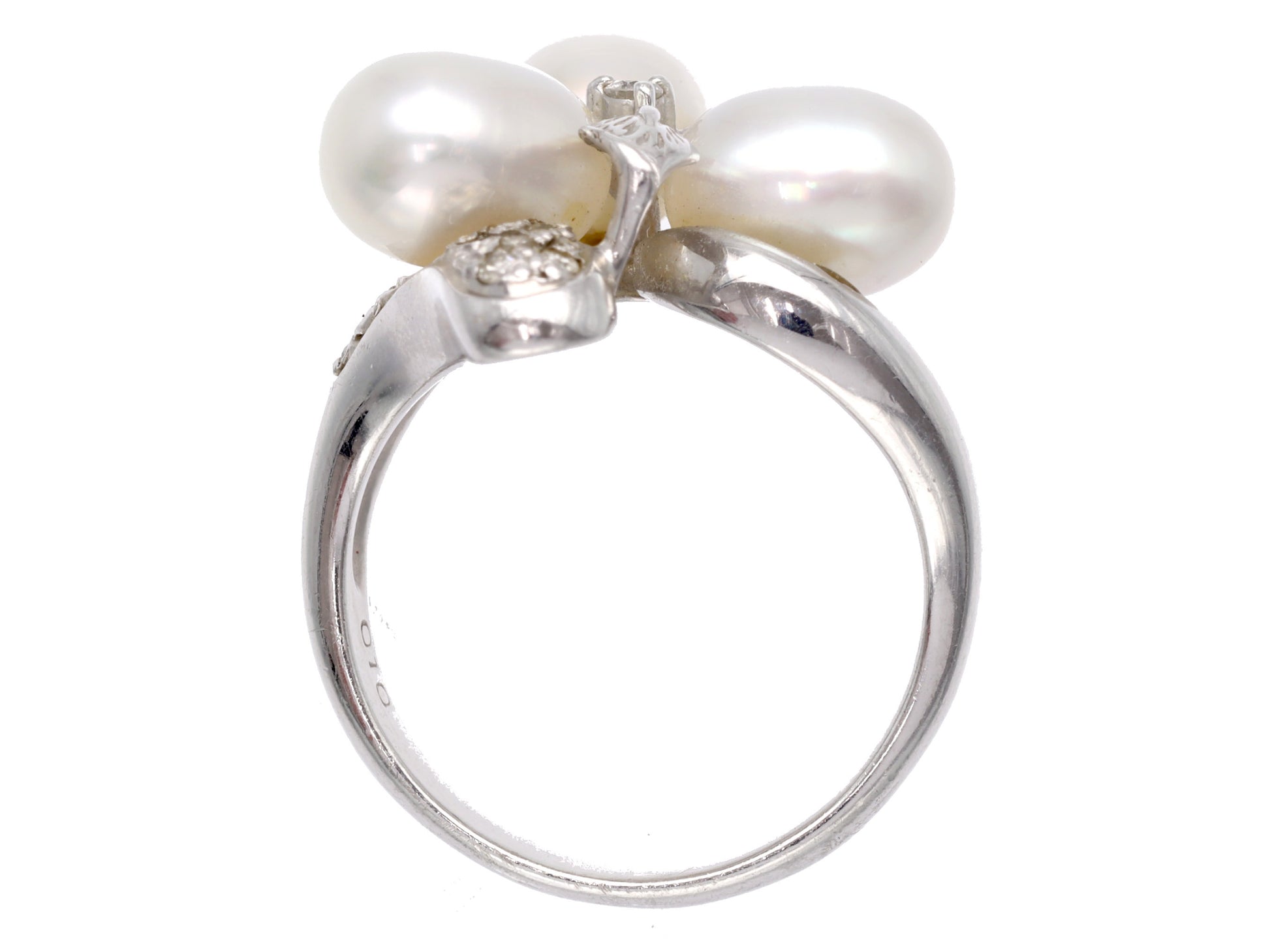 Freshwater Pearl Diameter Approx. 6.3-8.5mm D0.10ct Pt900 10.0g Ring