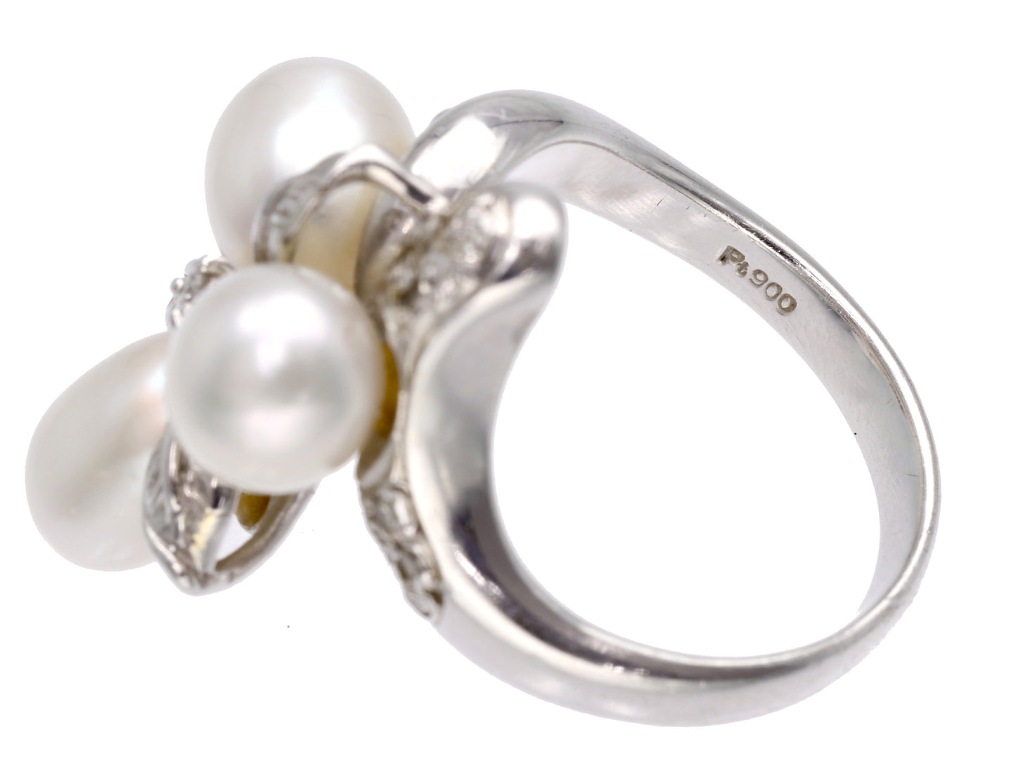 Freshwater Pearl Diameter Approx. 6.3-8.5mm D0.10ct Pt900 10.0g Ring