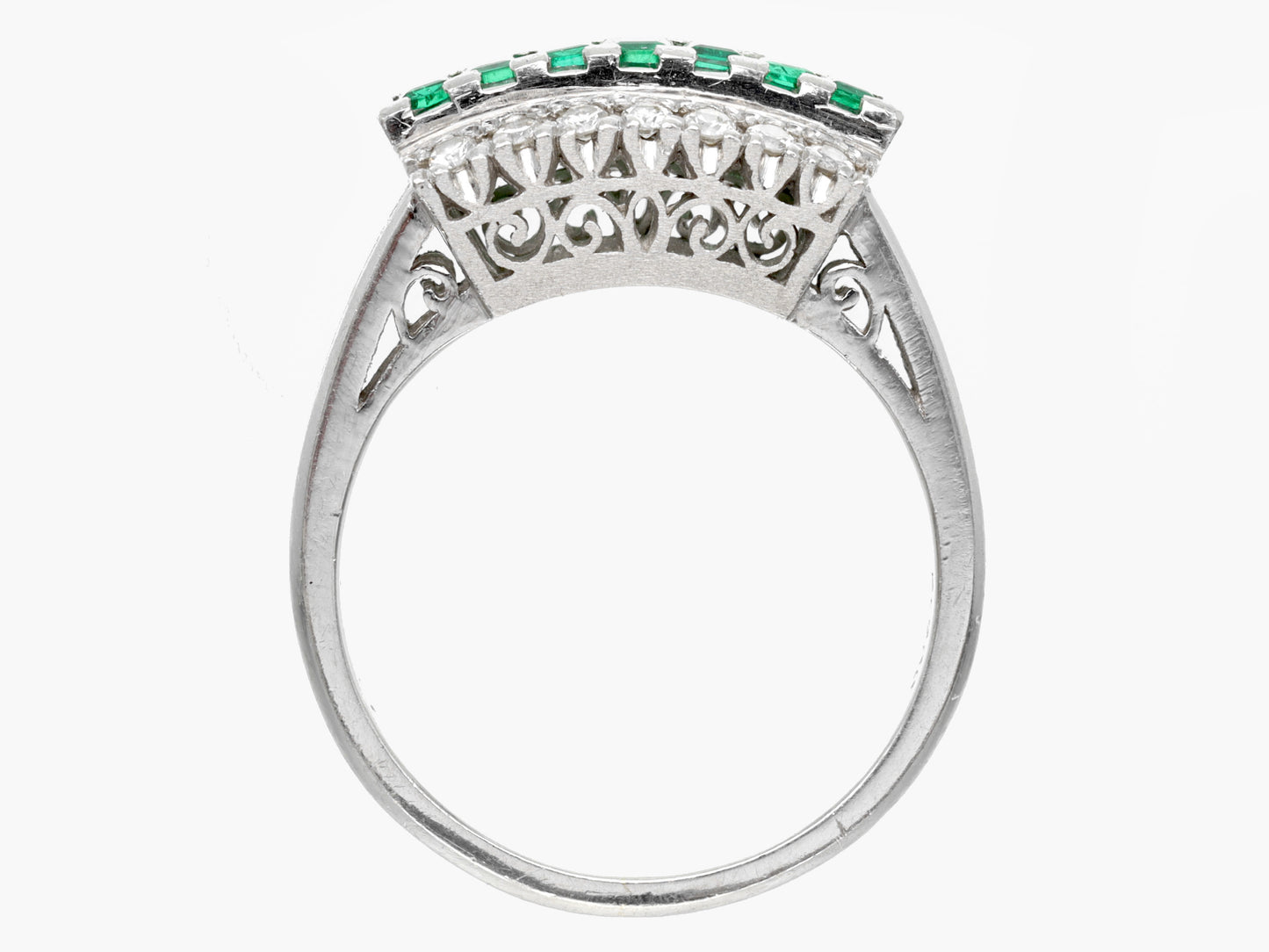 E0.30ct D0.17ct Pt900 5.8g Ring