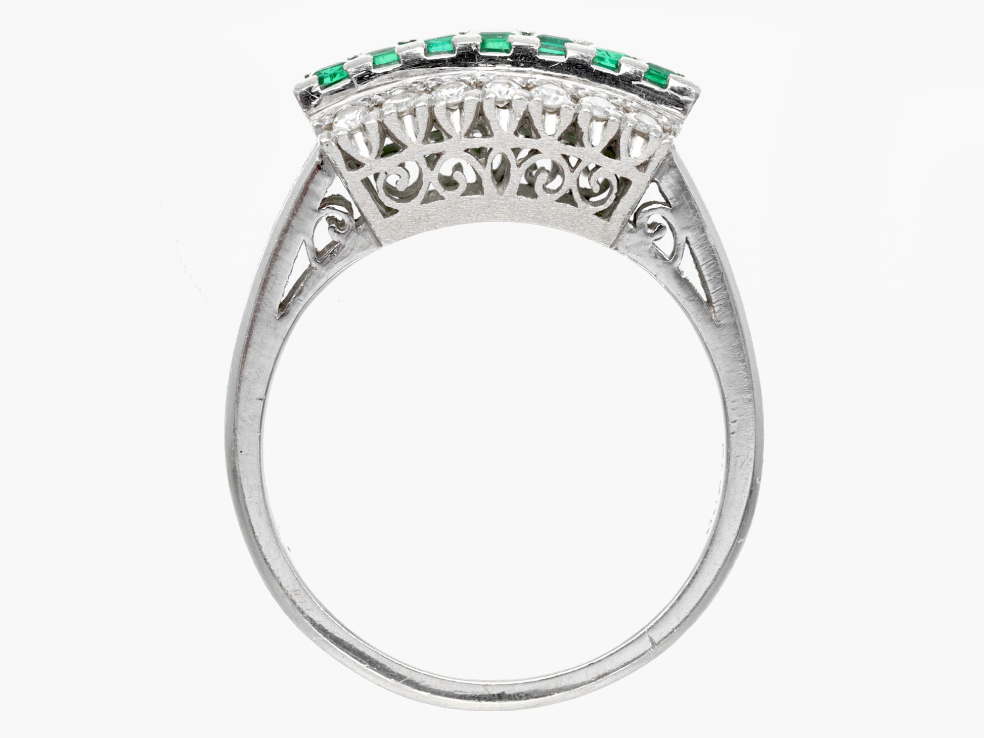E0.30ct D0.17ct Pt900 5.8g Ring