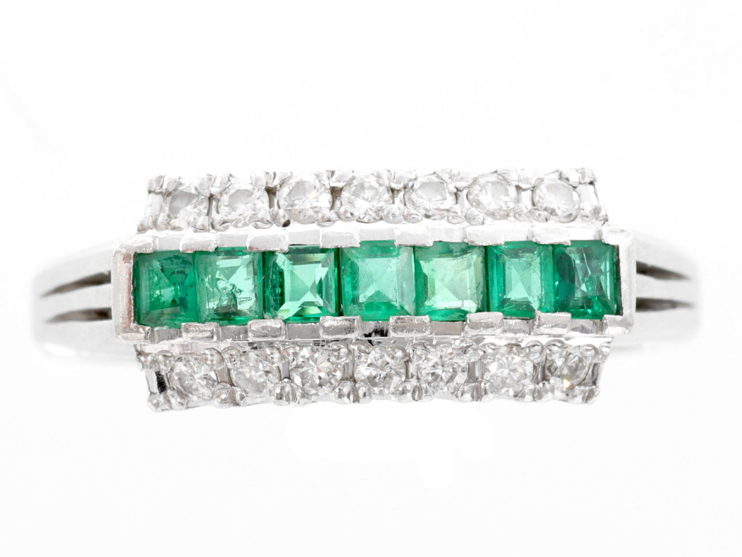 E0.30ct D0.17ct Pt900 5.8g Ring