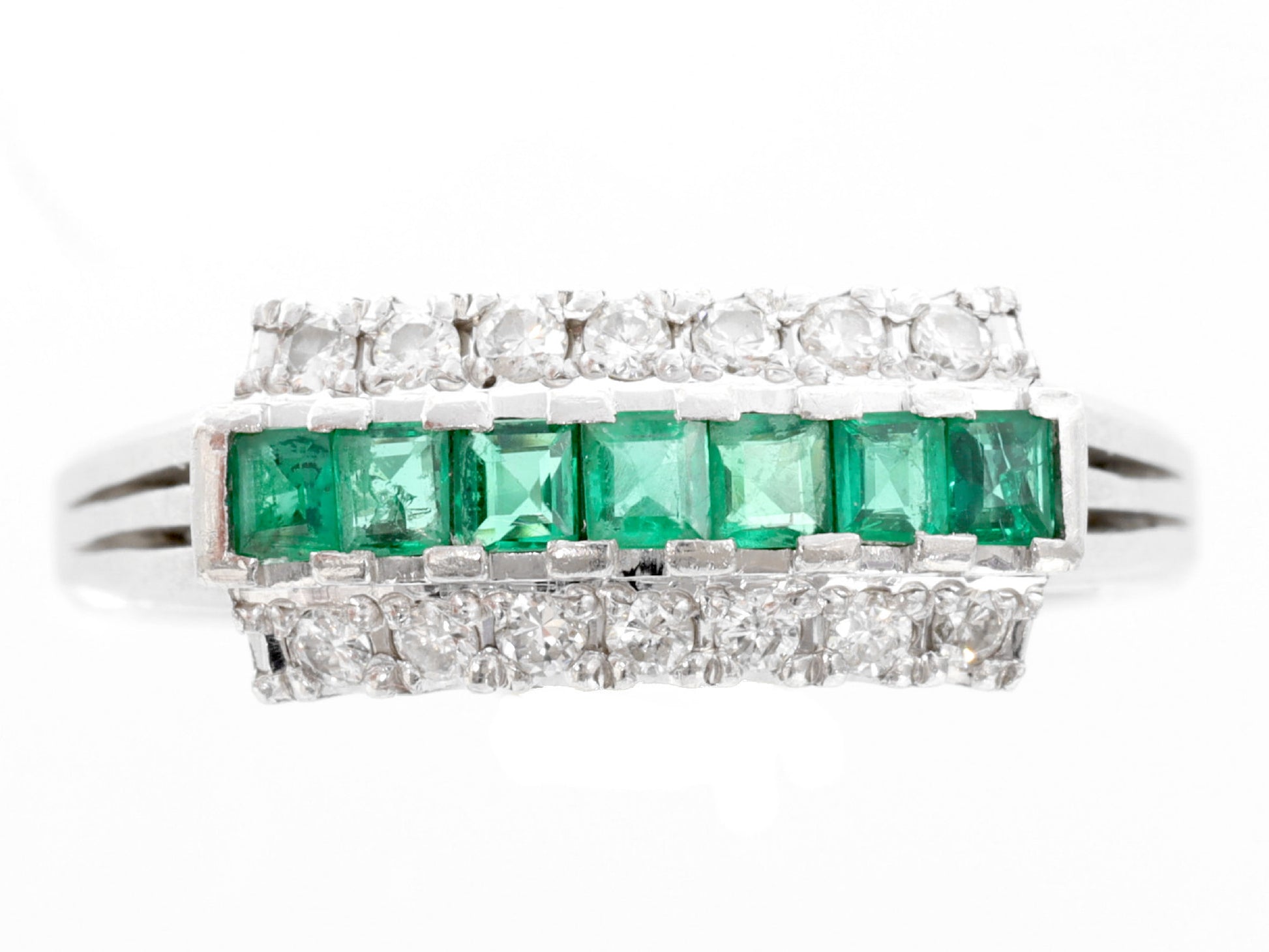 E0.30ct D0.17ct Pt900 5.8g Ring