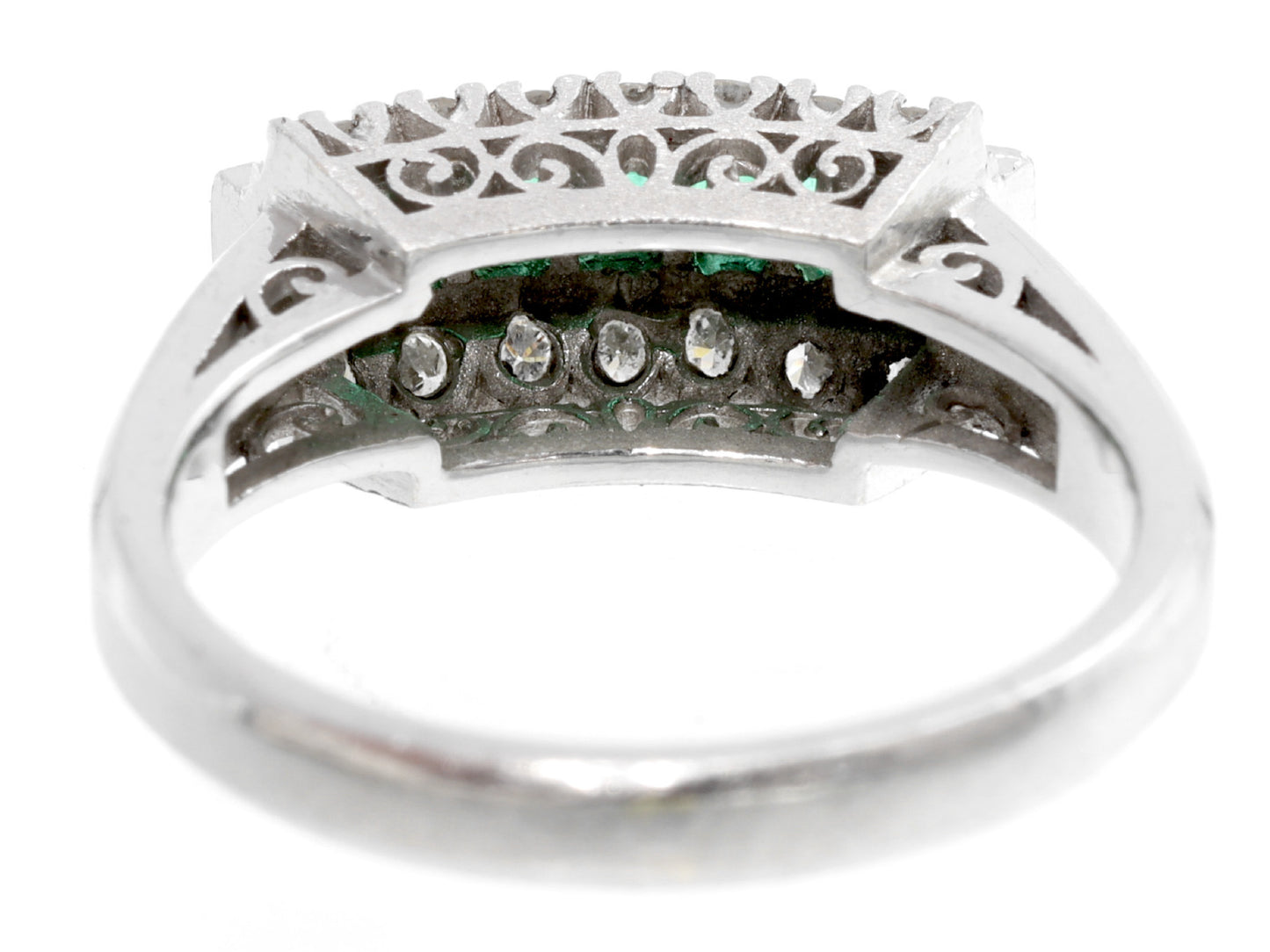 E0.30ct D0.17ct Pt900 5.8g Ring