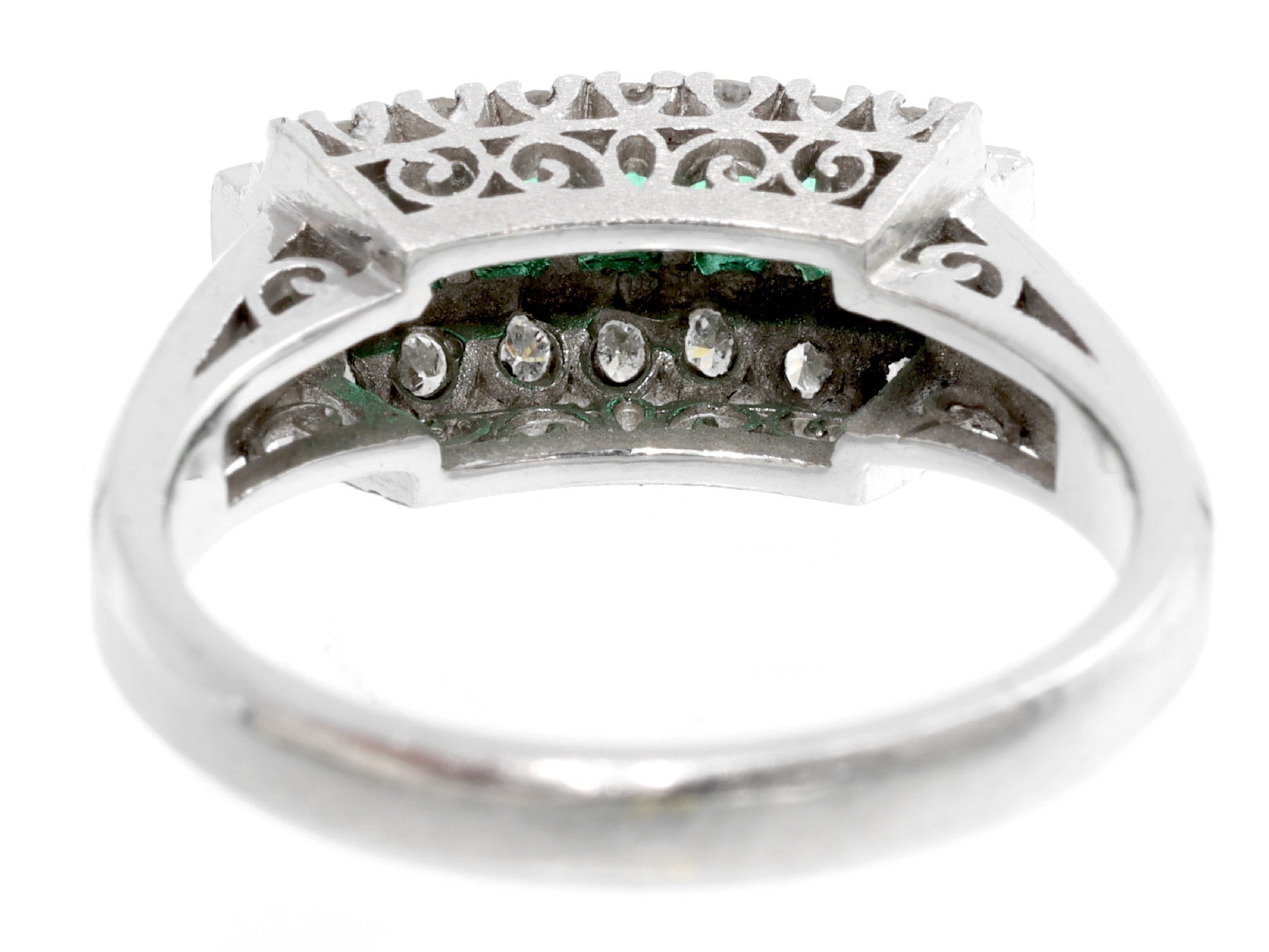 E0.30ct D0.17ct Pt900 5.8g Ring