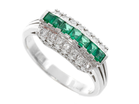E0.30ct D0.17ct Pt900 5.8g Ring