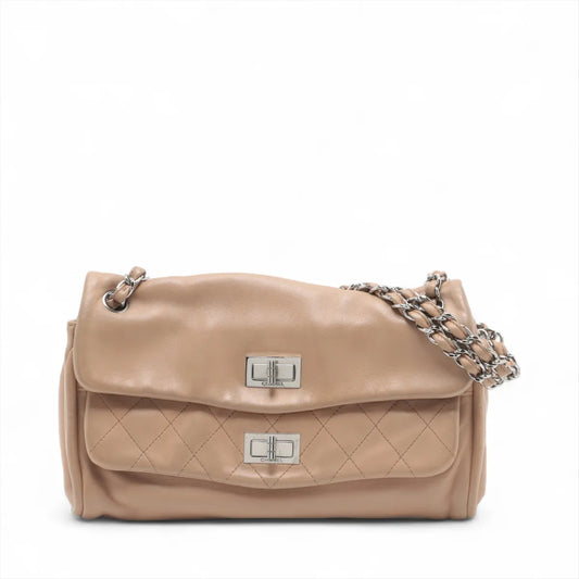 CHANEL 2.55 Lambskin Chain Shoulder Bag 10th Range Shoulder Bag