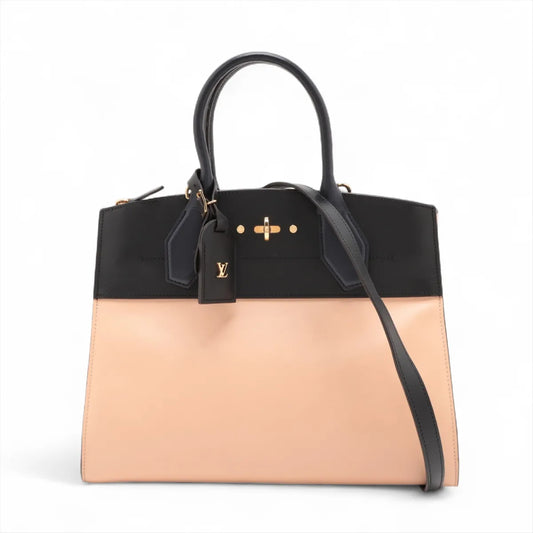 LOUIS VUITTON LV Logo City Steamer MM M42496 DU5105 with Strap, Pad Lock, Key, Bag Shoulder Bag