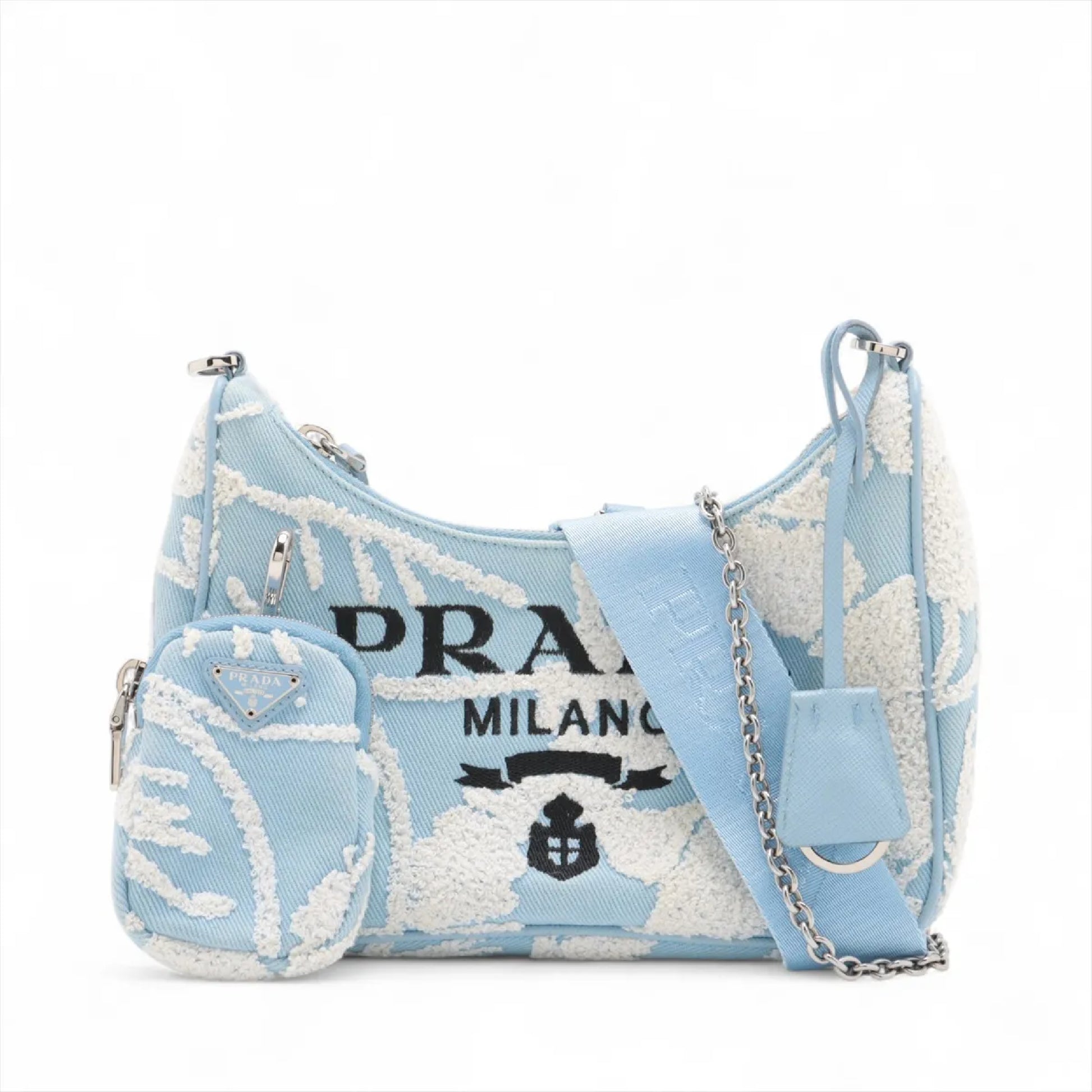 PRADA Canvas 2-Way Shoulder Bag 2 Pouches & Straps Shoulder Bag