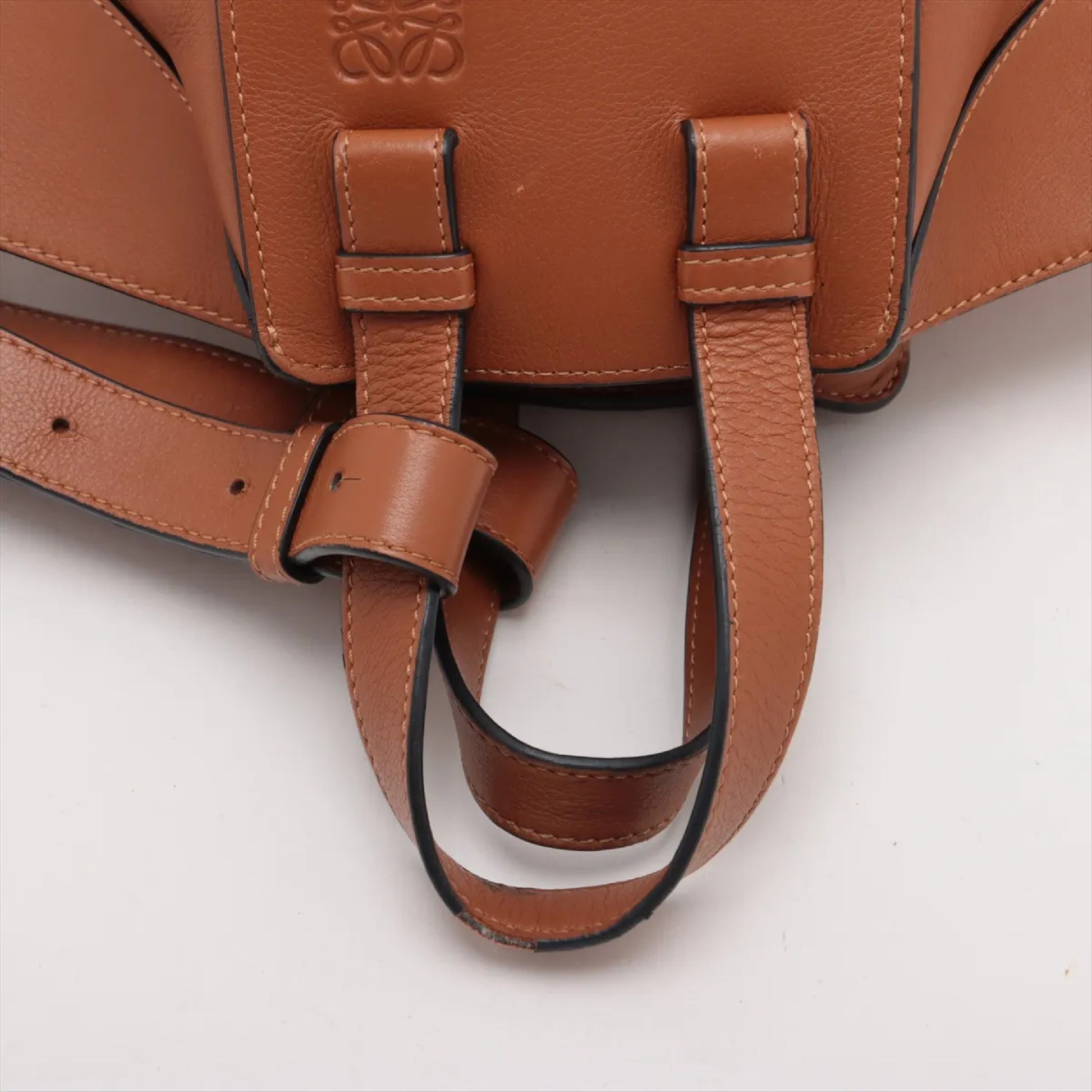 LOEWE Hammock Medium Leather 2-Way Handbag Brown Shoulder Bag