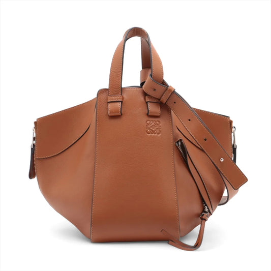 LOEWE Hammock Medium Leather 2-Way Handbag Brown Shoulder Bag