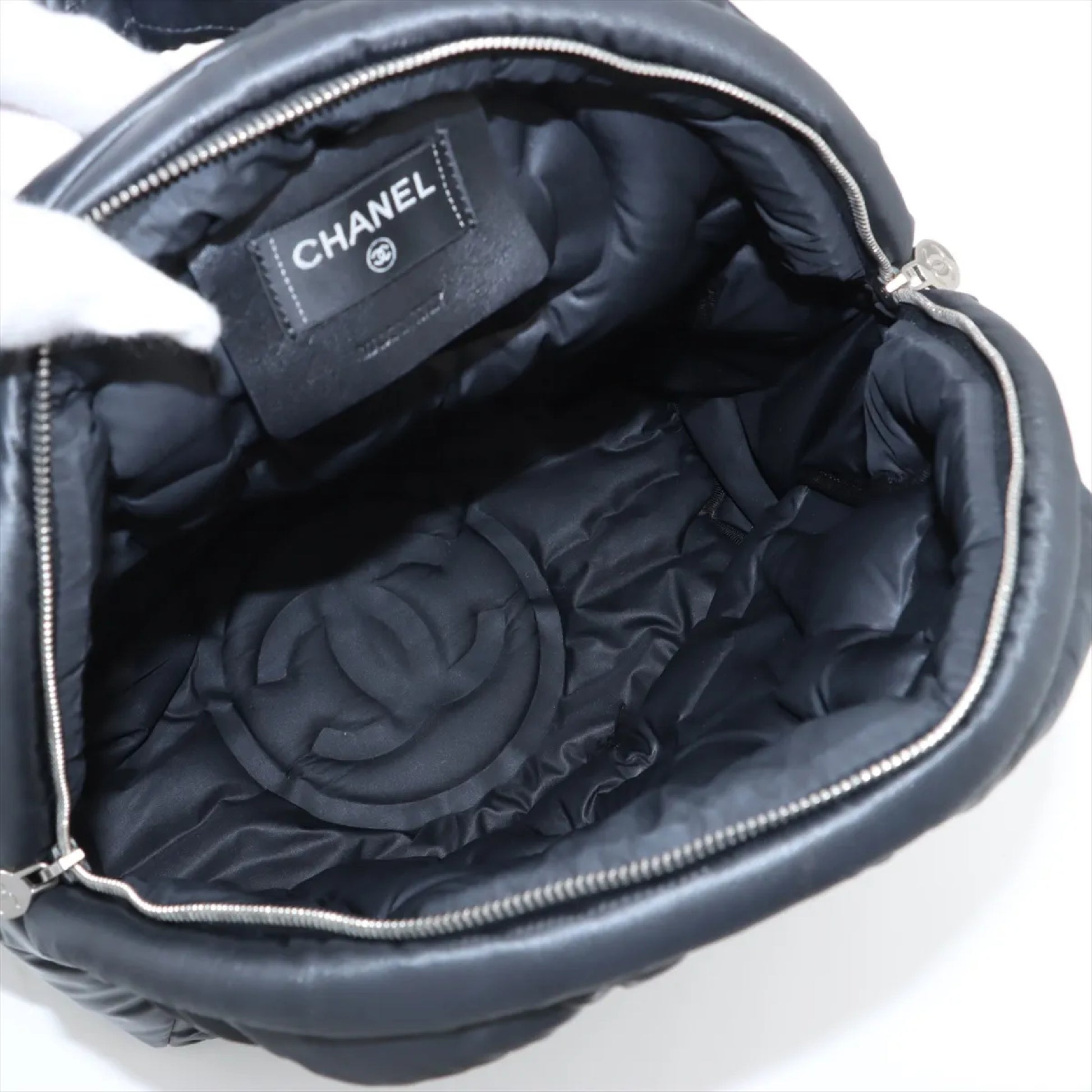 CHANEL Doudone Embossed Logo Nylon Series 24 Storage Bag Rucksack