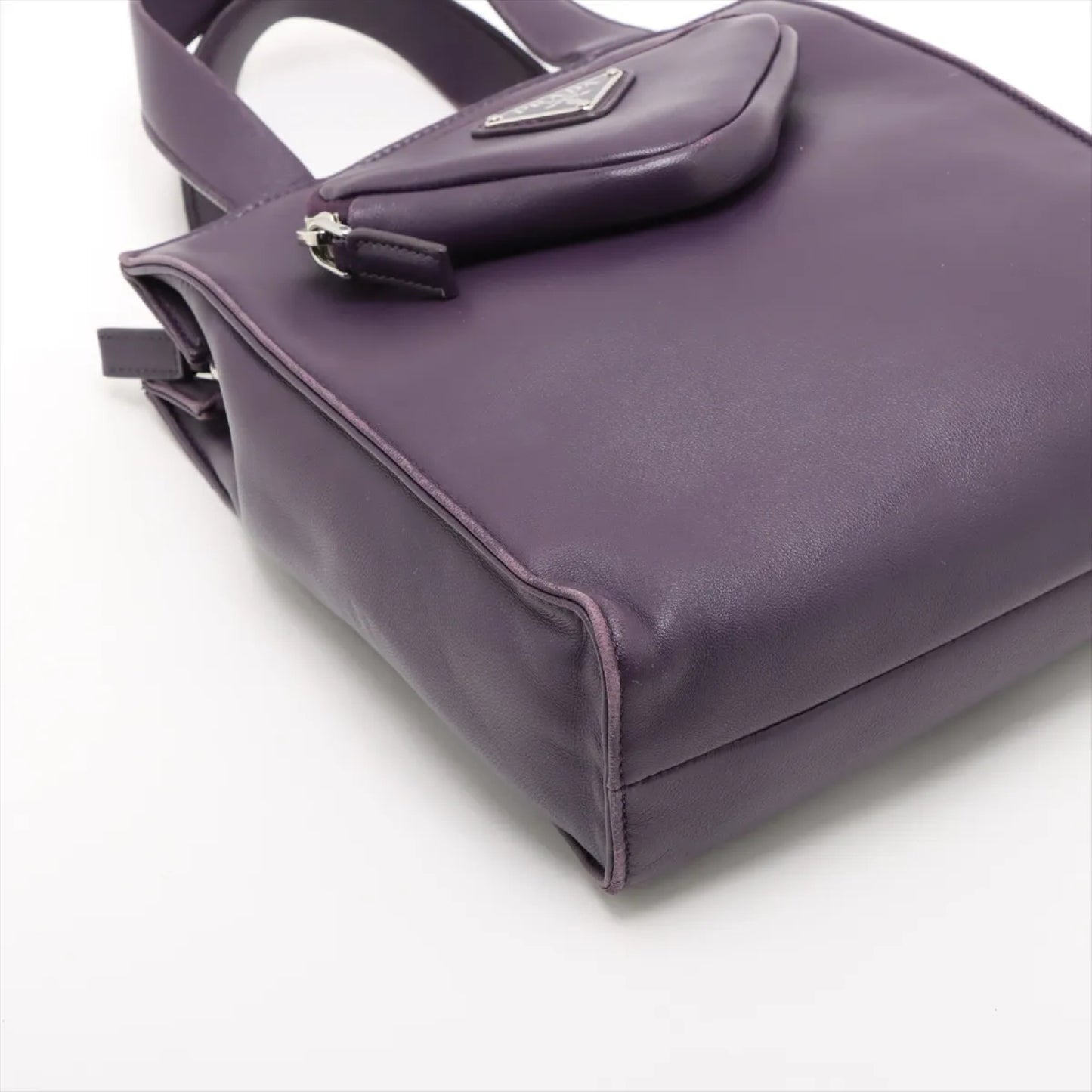 PRADA Nappa Leather 2-Way Handbag 1BG418 Shoulder Bag with Strap & Pouch