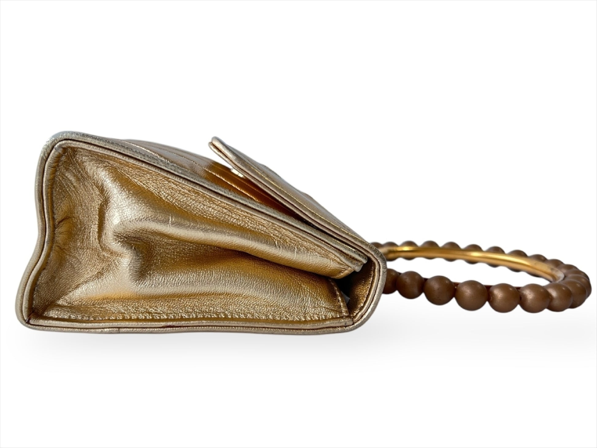 CHANEL V-Stitch Mini Party Bag Gold Chevron Cocomark Handbag