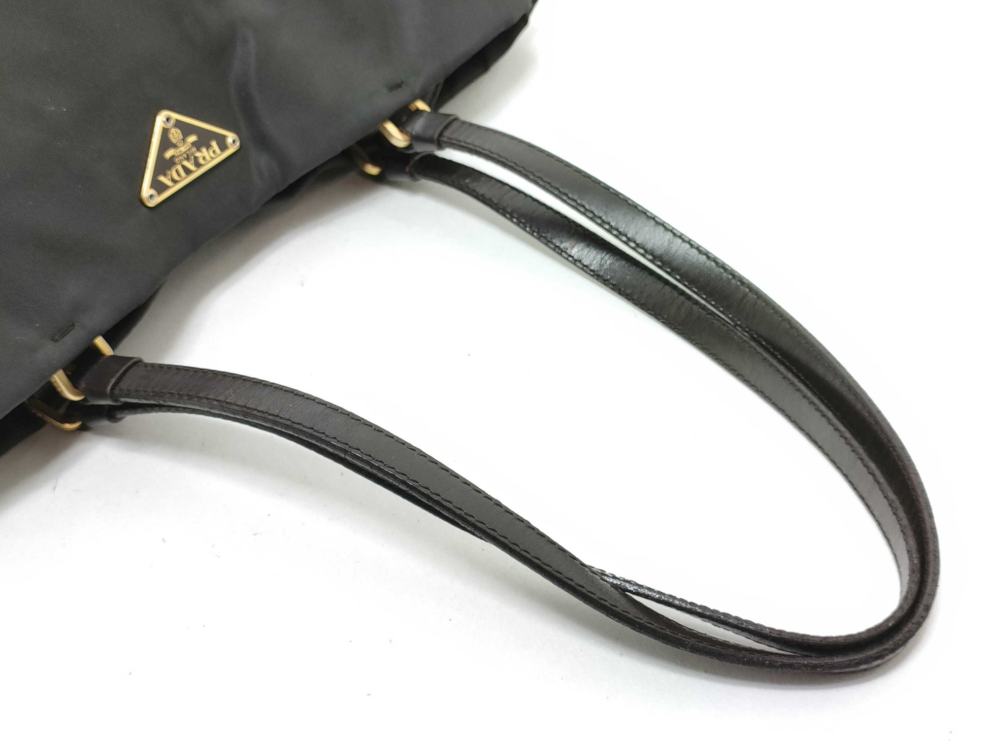 PRADA Nylon PRADA Triangle Logo Handbag Tote Bag