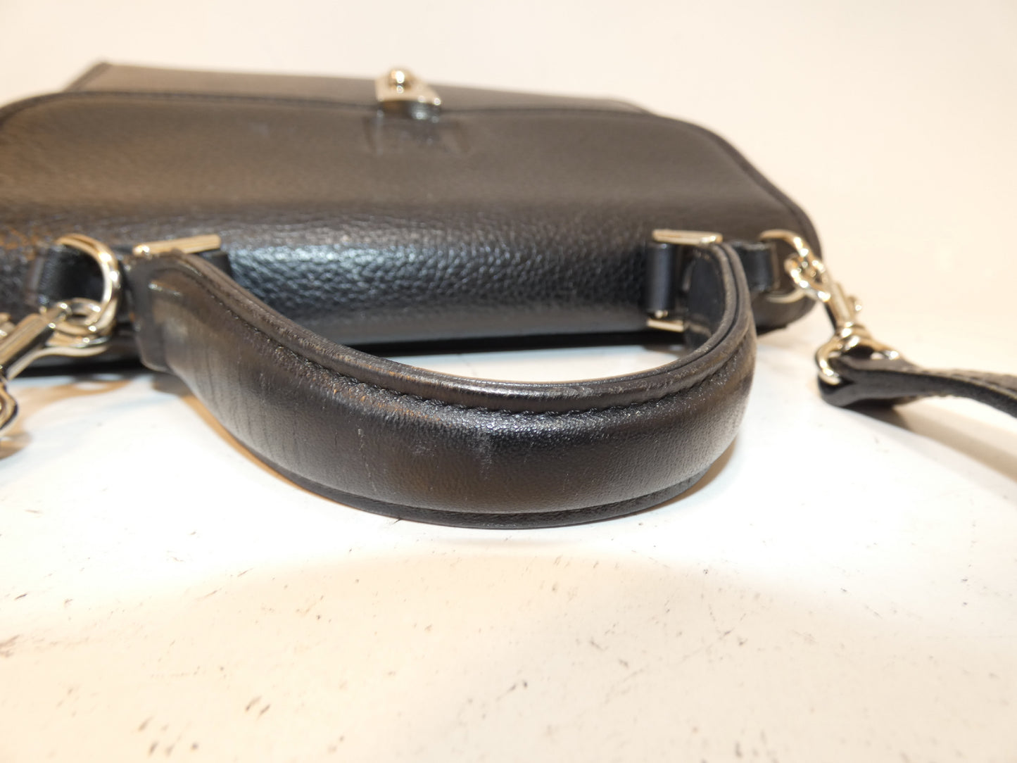 BURBERRY 2-way leather black hand/shoulder bag