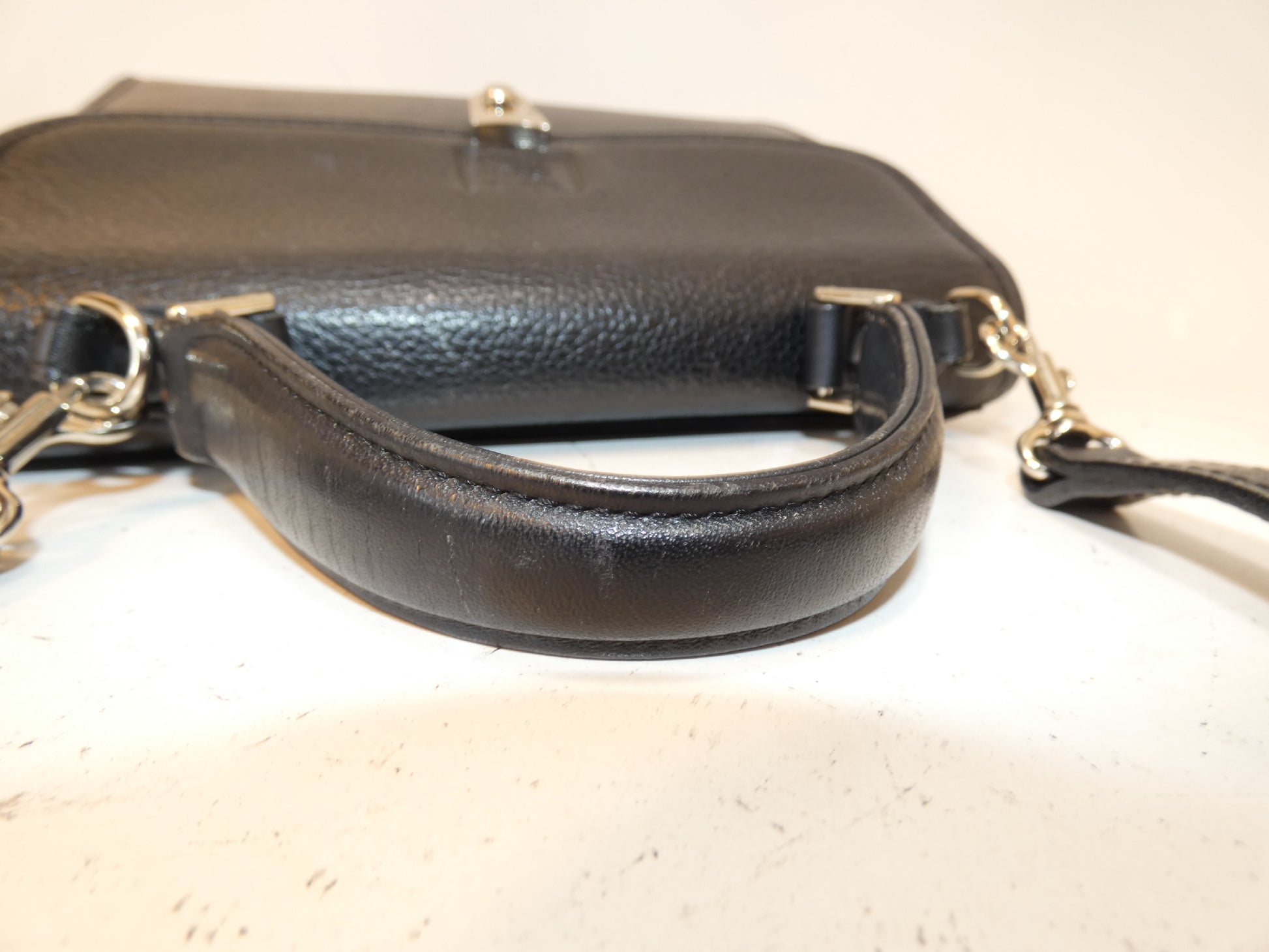 BURBERRY 2-way leather black hand/shoulder bag
