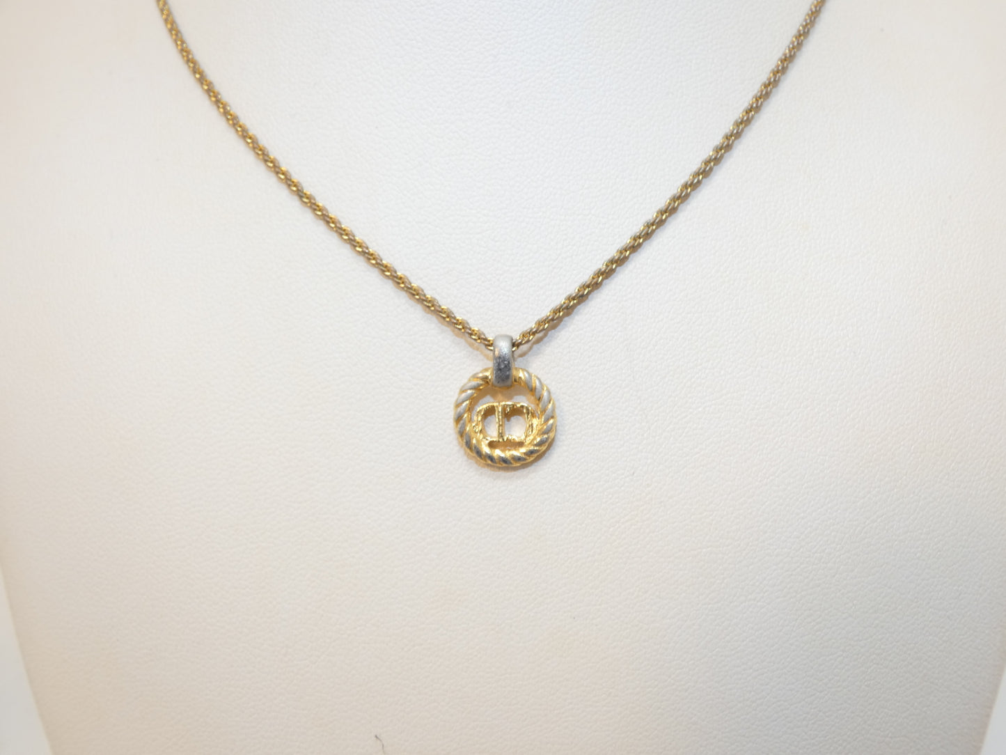 Dior Logo Circle GP Necklace