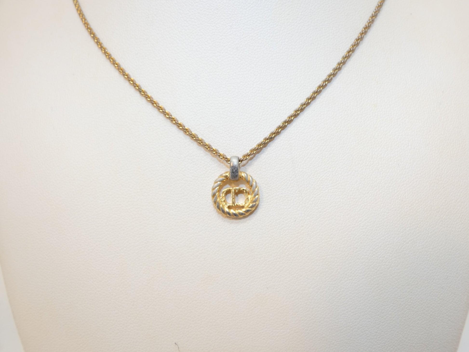Dior Logo Circle GP Necklace