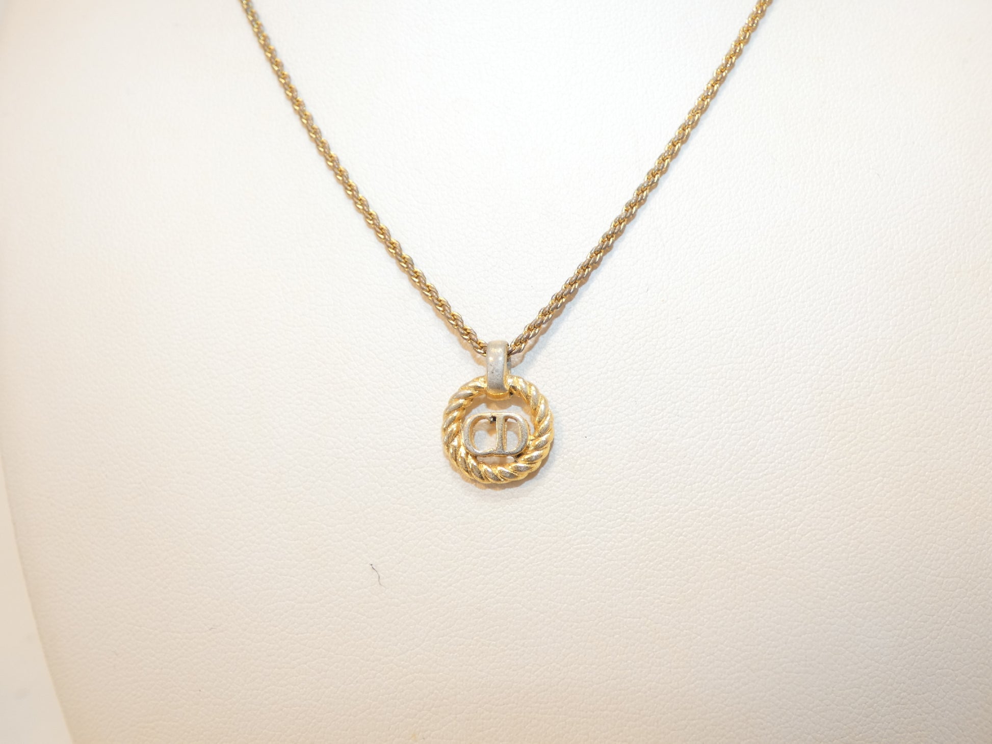 Dior Logo Circle GP Necklace