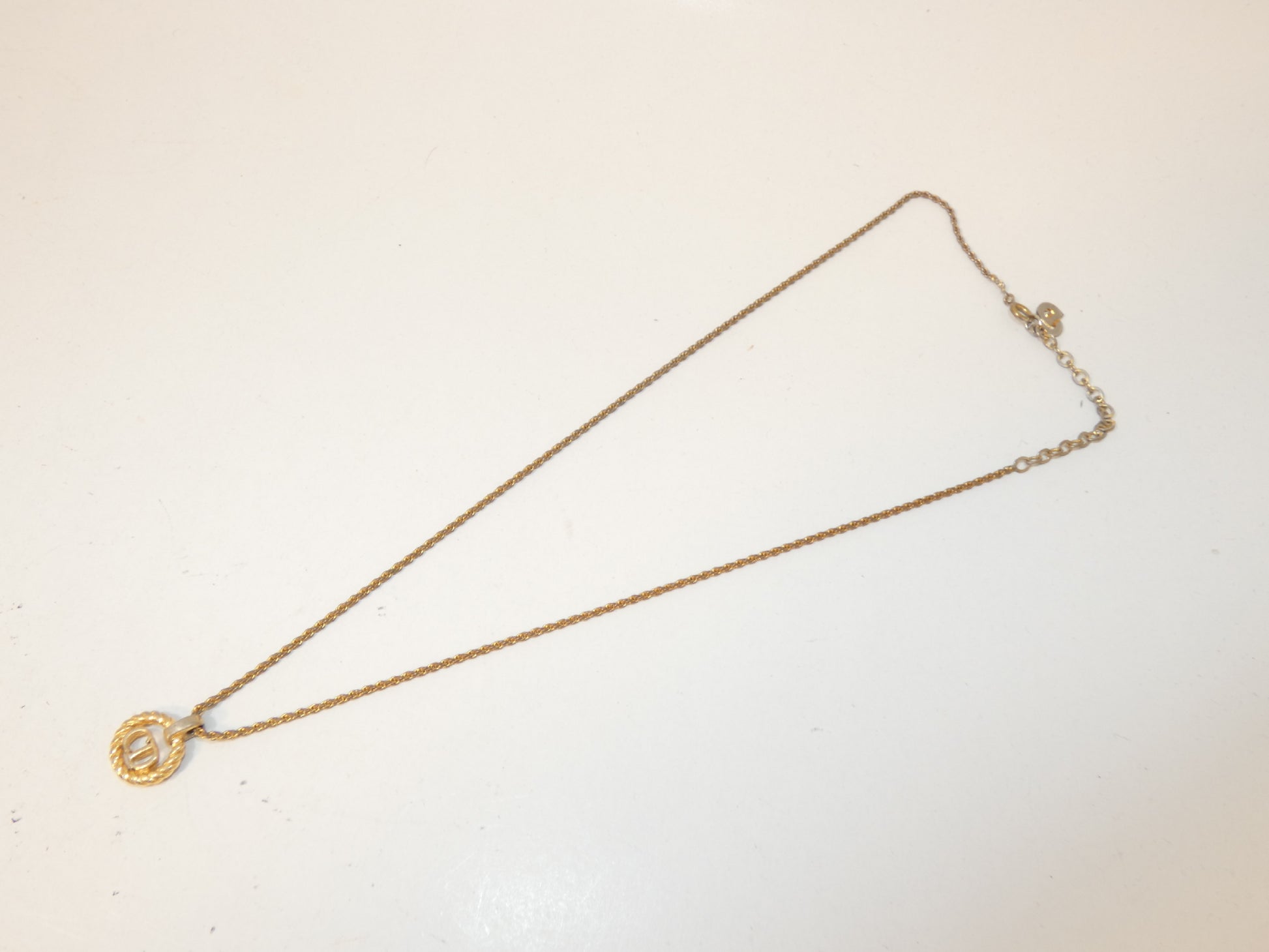 Dior Logo Circle GP Necklace