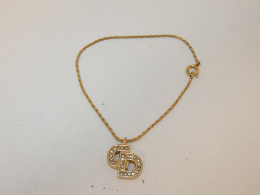 Dior CD Logo Rhinestone GP Bracelet Bangle