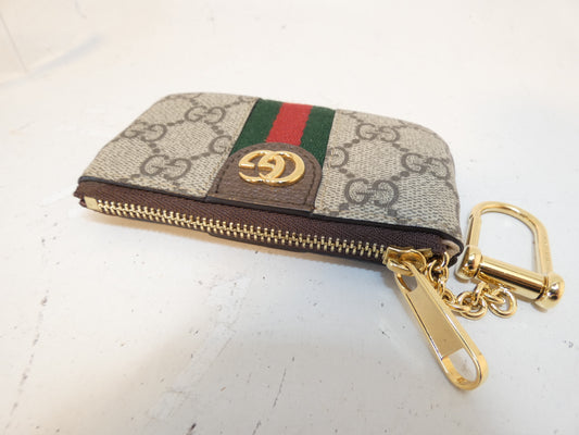 GUCCI Marmont GG Supreme Shelly Coin Case, Key Case, Coin Case