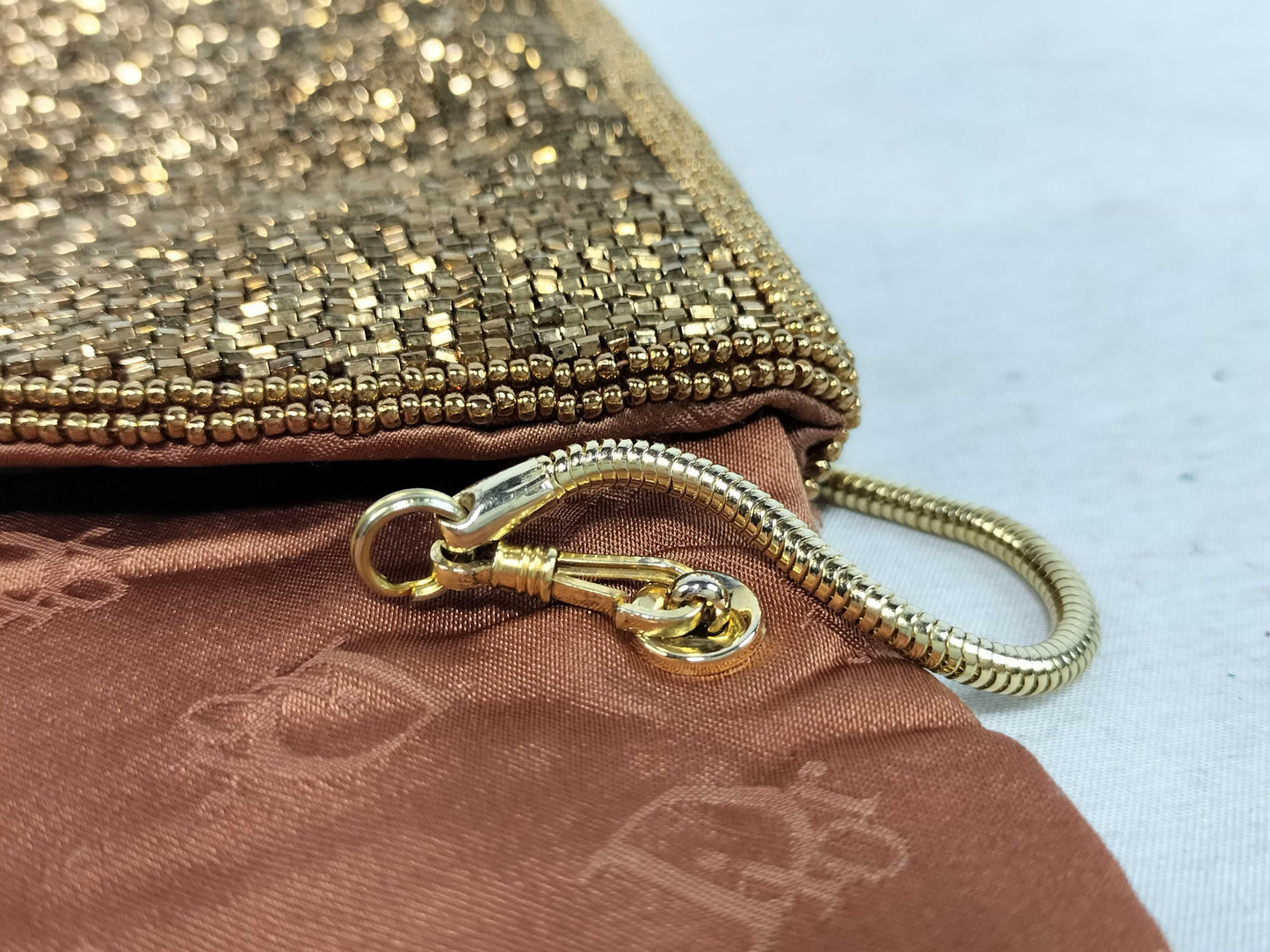 Dior Dior Chain Shoulder Bag Beaded Champagne Gold Shoulder Bag