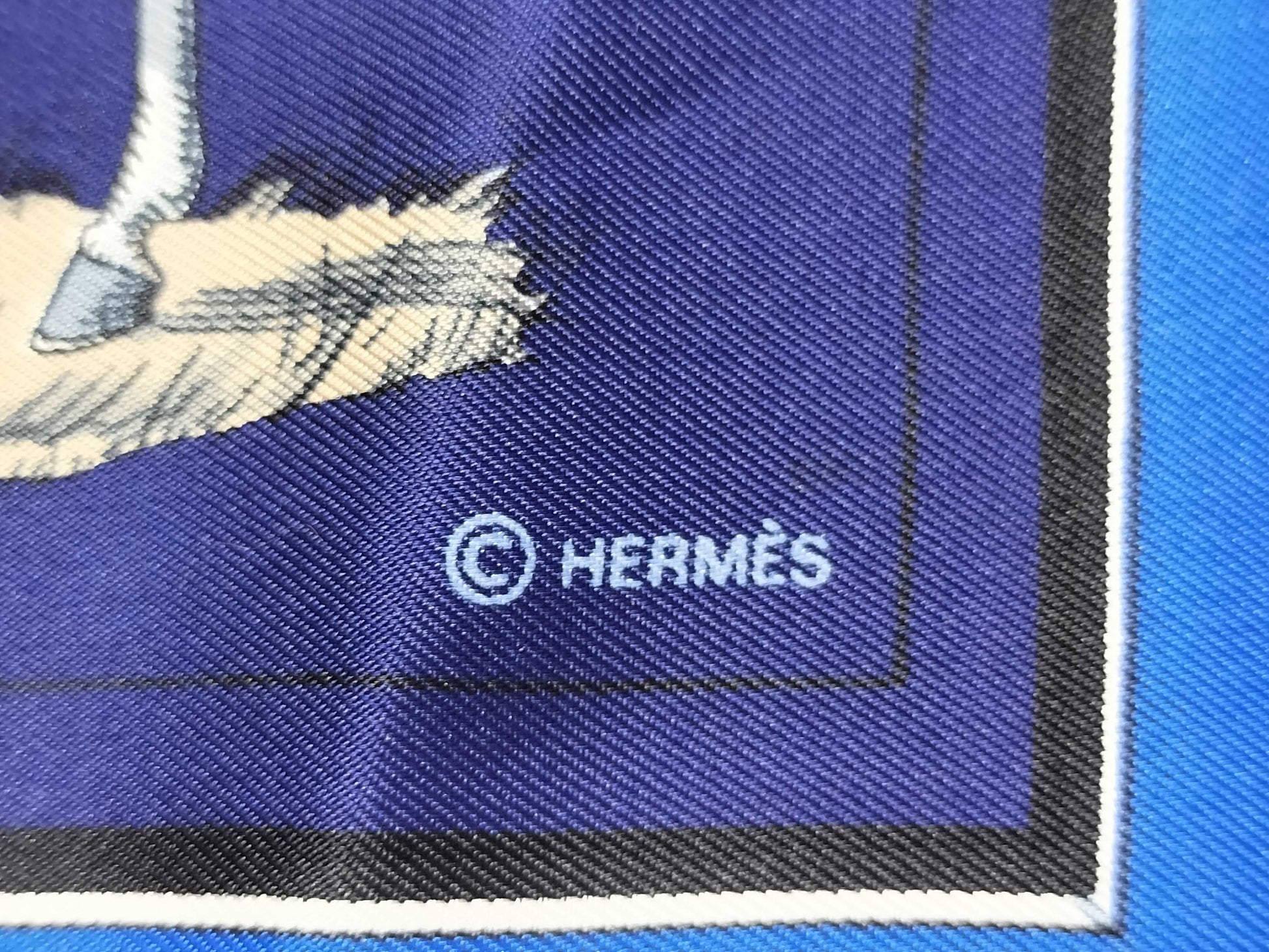 HERMES Carre Hermes Scarf Blue Scarf