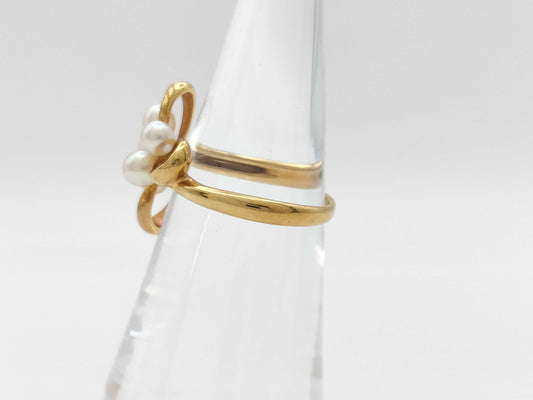 MIKIMOTO Pearl Diameter Approx. 3.0-3.8mm K18 3.4g Ring