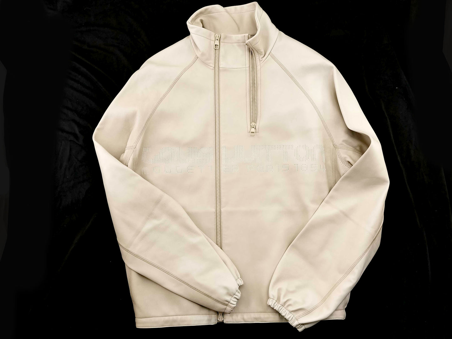 LOUIS VUITTON Leather Jacket White 48 Jacket