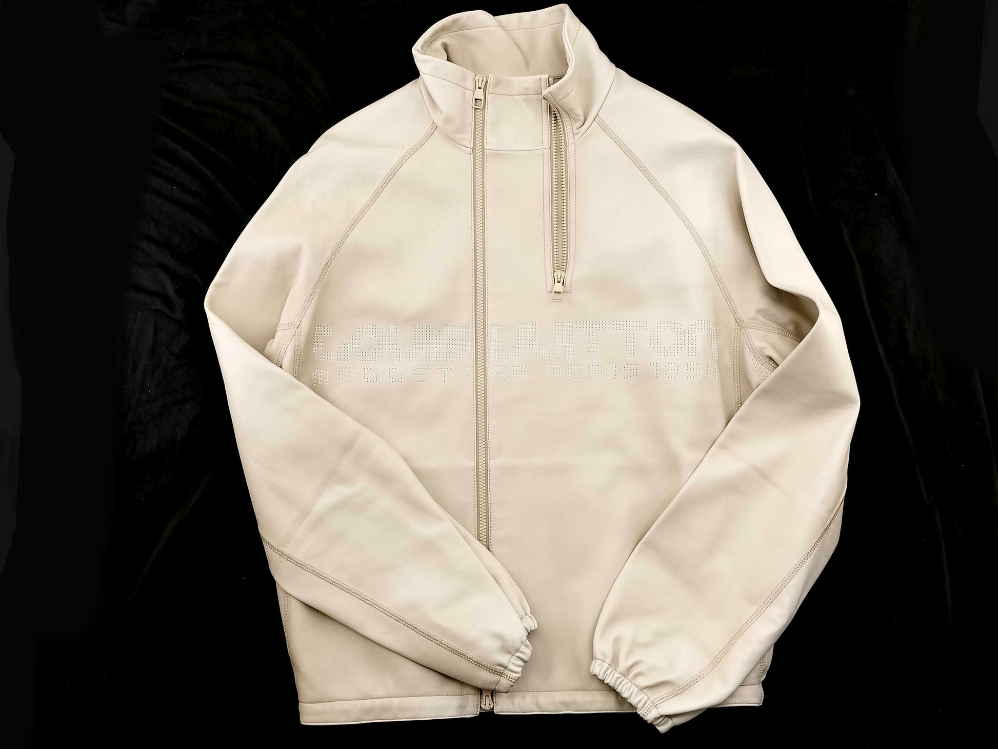 LOUIS VUITTON Leather Jacket White 48 Jacket