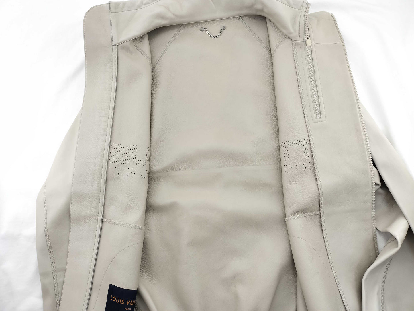 LOUIS VUITTON Leather Jacket White 48 Jacket
