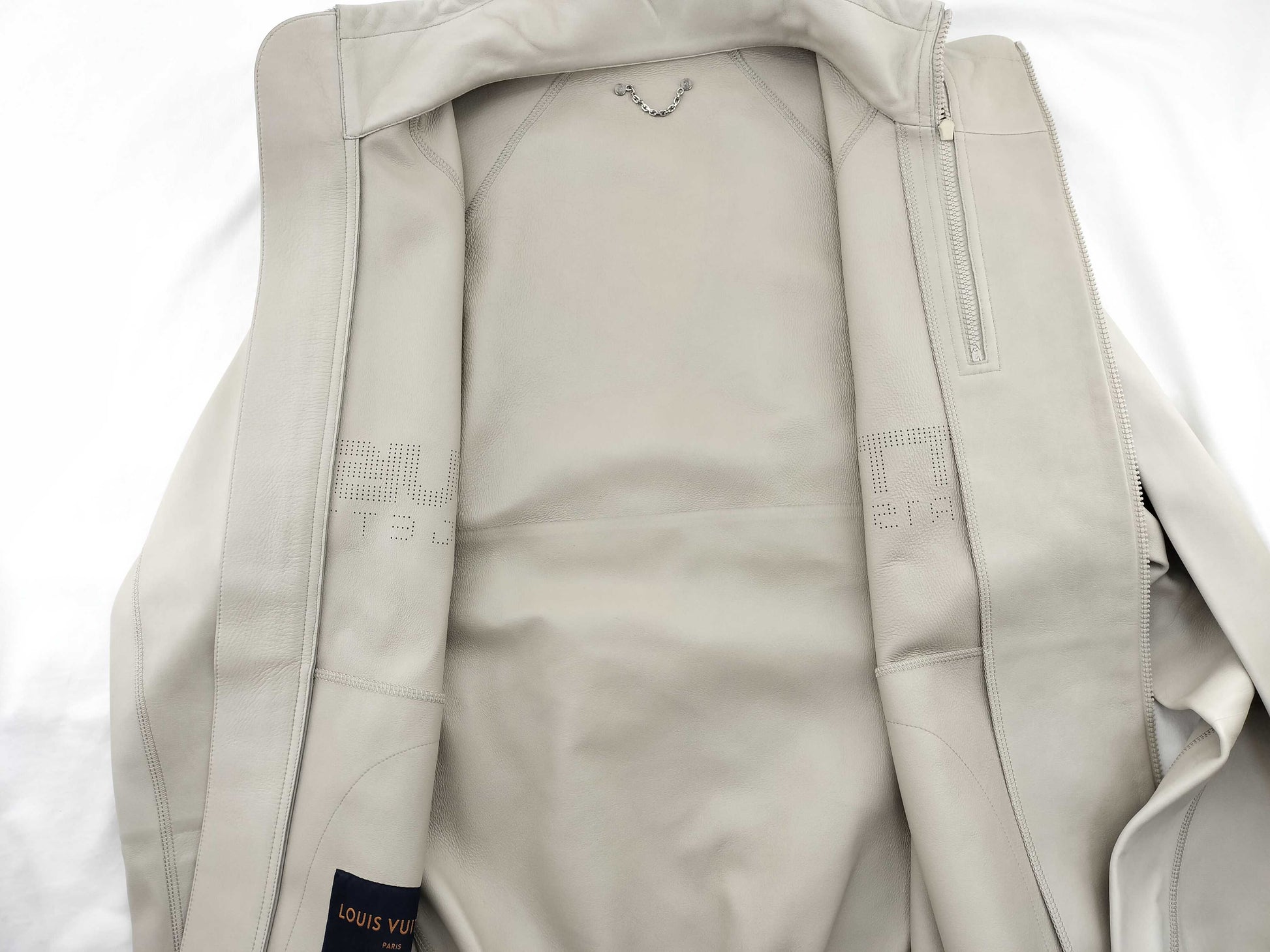 LOUIS VUITTON Leather Jacket White 48 Jacket