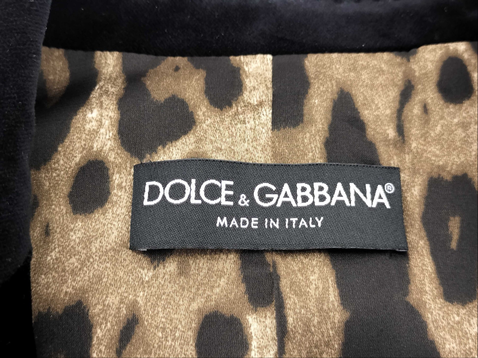 D&G Jacket Leopard Velour Fabric Jacket