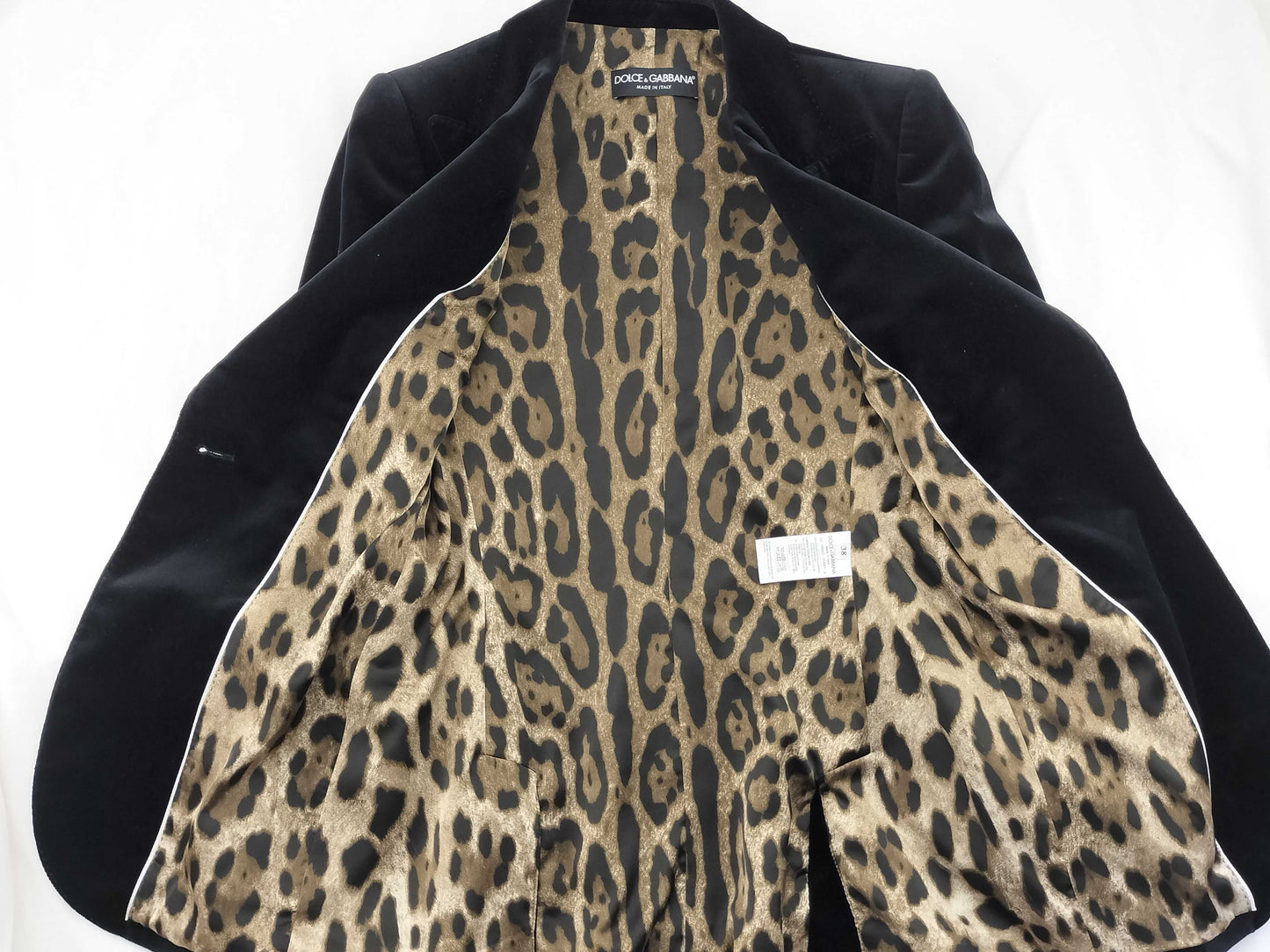 D&G Jacket Leopard Velour Fabric Jacket