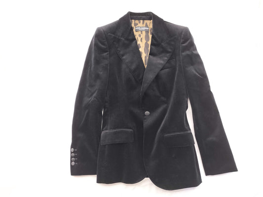 D&G Jacket Leopard Velour Fabric Jacket