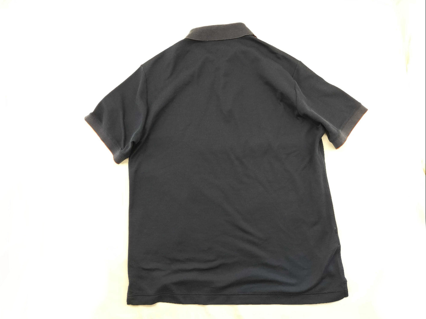 HERMES Polo Shirt Navy Orange Top