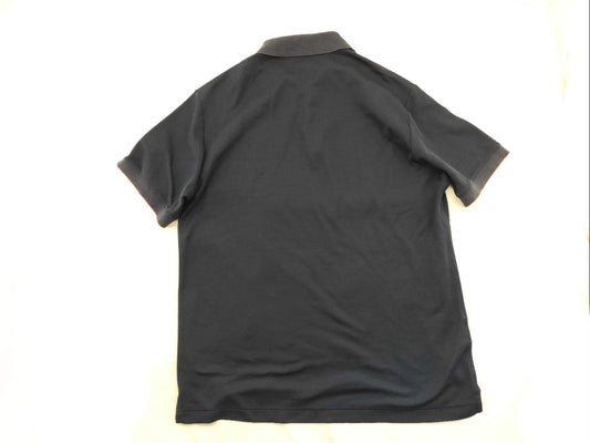 HERMES Polo Shirt Navy Orange Top
