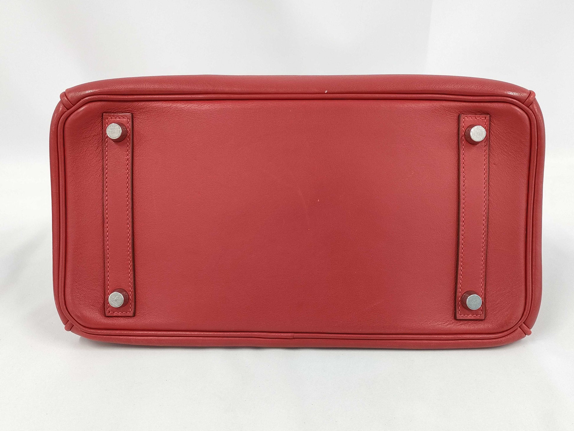 HERMES Birkin 30 Handbag in Rouge Garance Leather, Swift Leather, with J Stamp