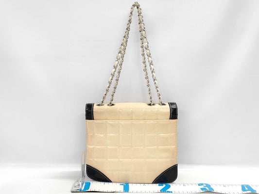 CHANEL CHANEL Shoulder Bag Chocolate Bar Enamel x Lambskin Two-Tone Shoulder Bag