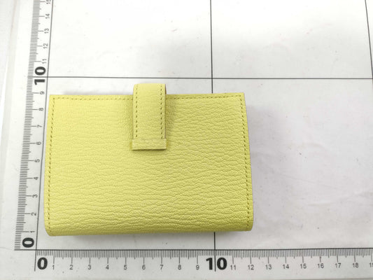 HERMES HERMES Bearn Card Case, Limoncello Chevre, W Engraved, Card Case, Pass Case, Business Card Case