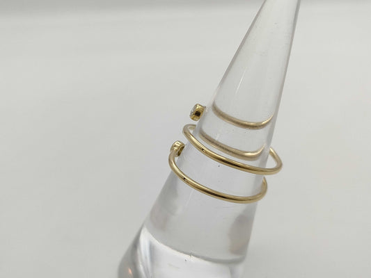 Tiffany & Co. Hoop 3 Row 2PD YG Au750 2.2g Ring